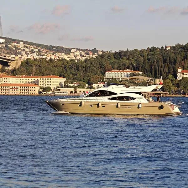 Private motor yacht cruising on the Bosphorus