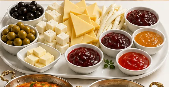 Breakfast Menu dishes served on a private yacht in Istanbul