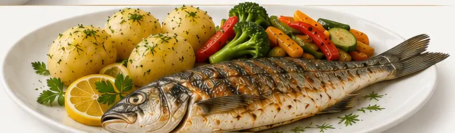 Fish Dinner Menu dishes served on a private yacht in Istanbul