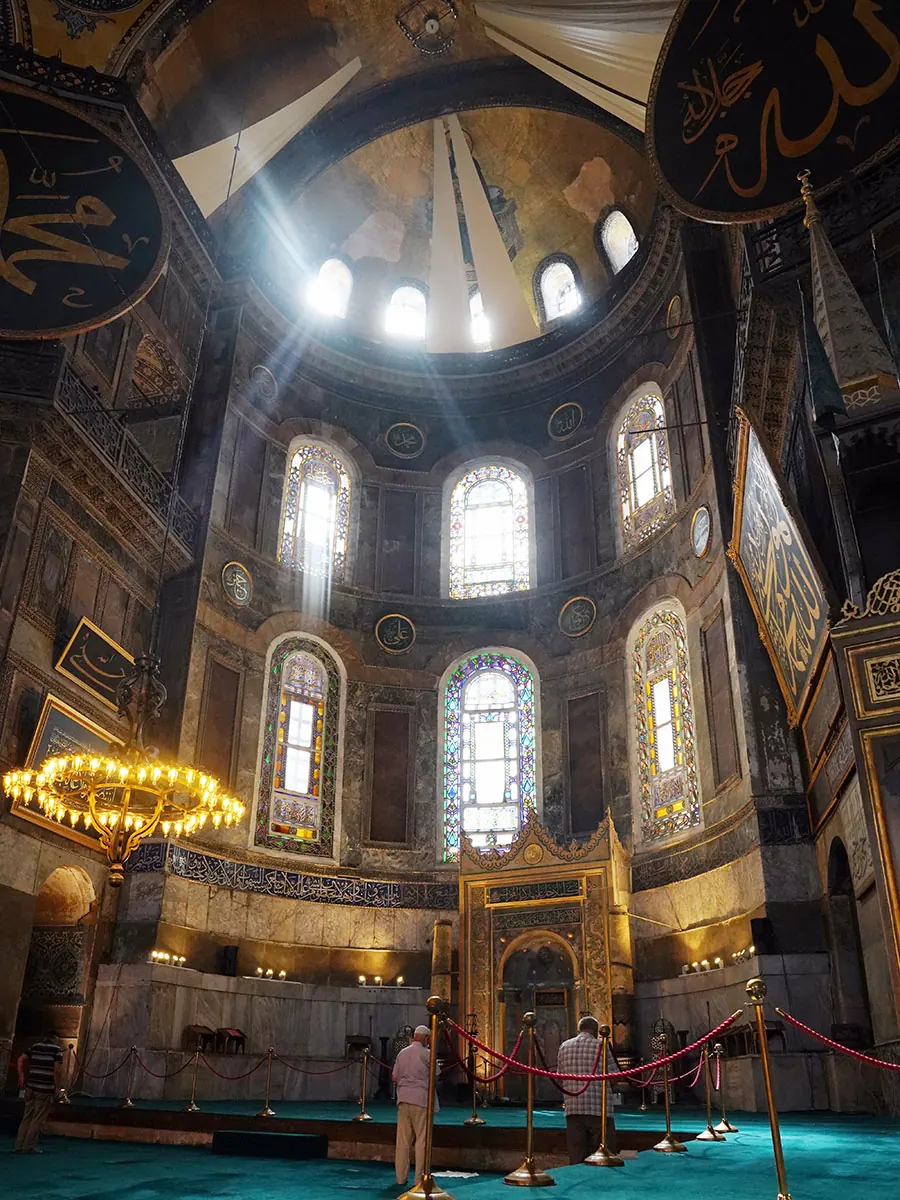 Inside Hagia Sophia on a shore excursion