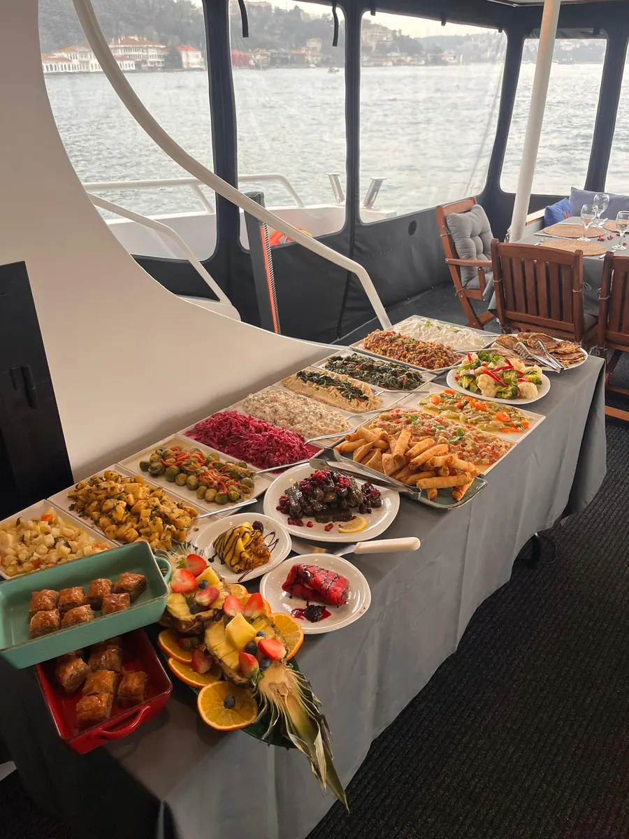 Turkish mezes on a buffet