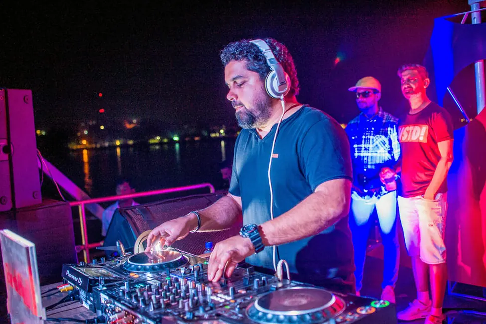 DJ at a New Year's Eve party on a yacht