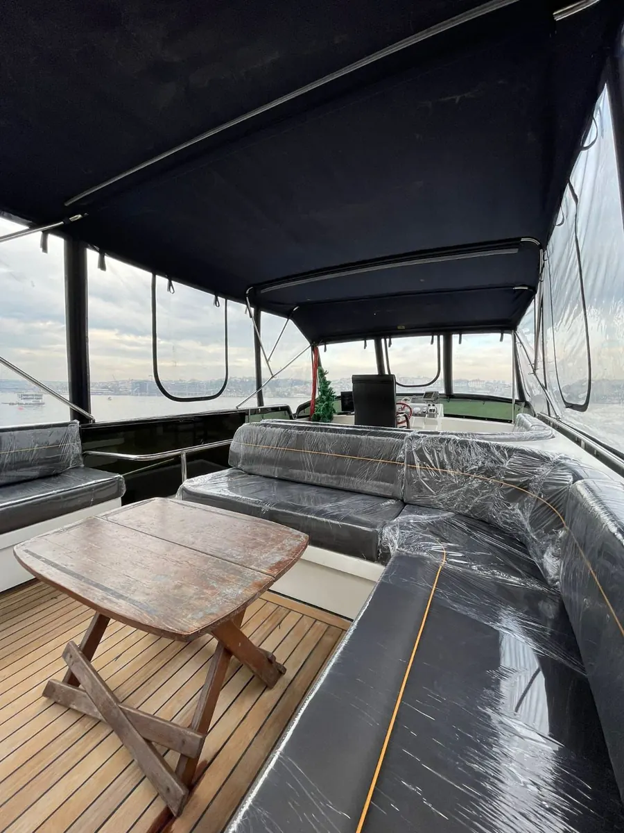 Flybridge seating on the Azure yacht