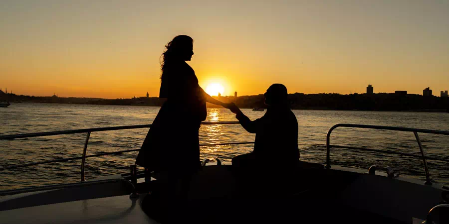 Romantic Marriage Proposal on Private Yacht